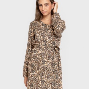 Vestido midi manga larga pico viscosa Sophie 2