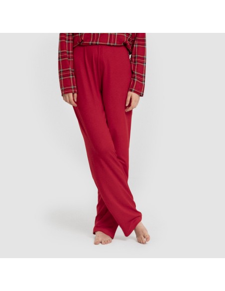 Pijama largo Secret mujer Cuadro Nicolas rojo