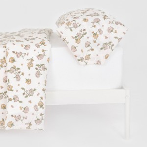 Funda nórdica algodón Meghan verde seco - rosa keike