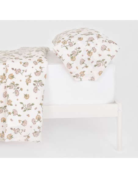 Funda nórdica algodón Meghan verde seco - rosa keike