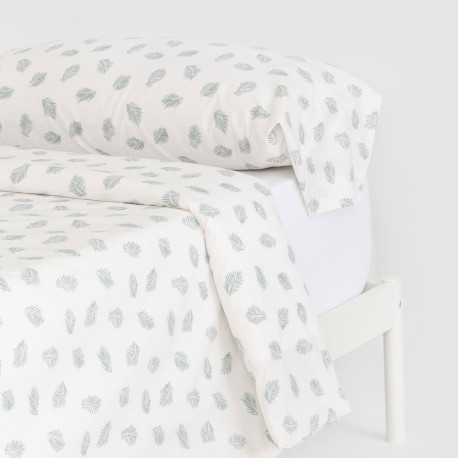 Funda nórdica algodón Jazmin verde tiffany