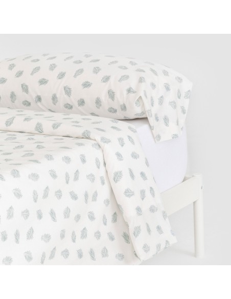 Funda nórdica algodón Jazmin verde tiffany