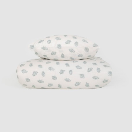 Funda nórdica algodón Jazmin verde tiffany
