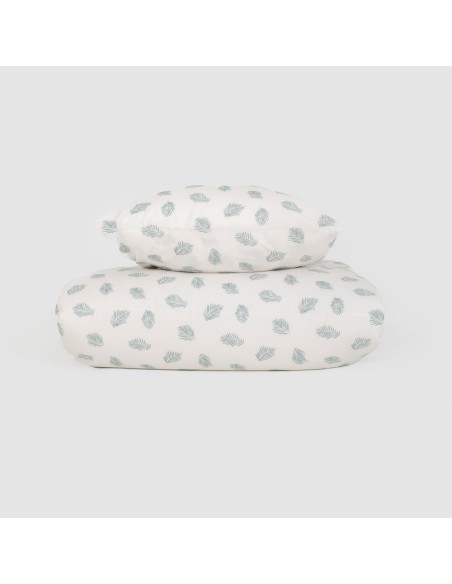 Funda nórdica algodón Jazmin verde tiffany