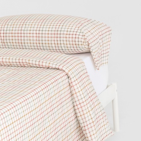 Funda nórdica algodón Cuadro Danke verde seco - caldera