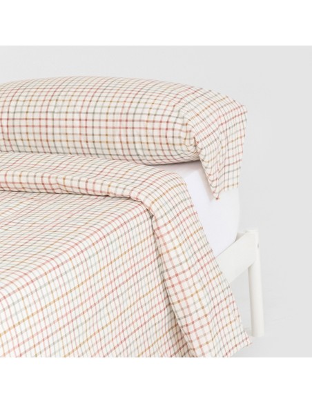 Funda nórdica algodón Cuadro Danke verde seco - caldera