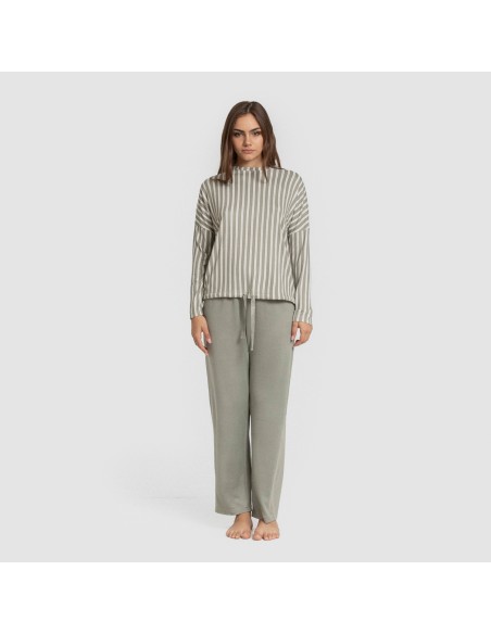 Pijama largo Secret mujer Raya Marsella verde caceria