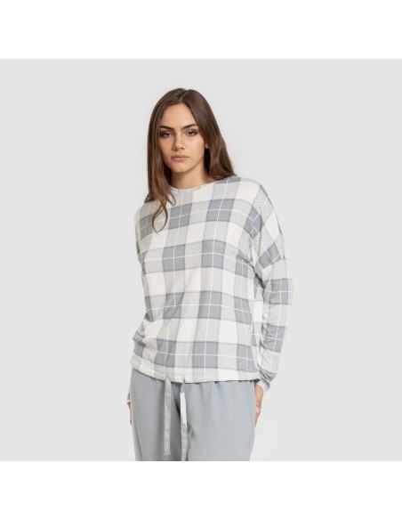 Pijama largo Secret mujer Cuadro Guima indigo