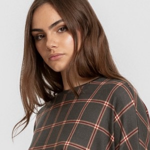 Pijama largo Secret mujer Cuadro Nelby verde caceria 2