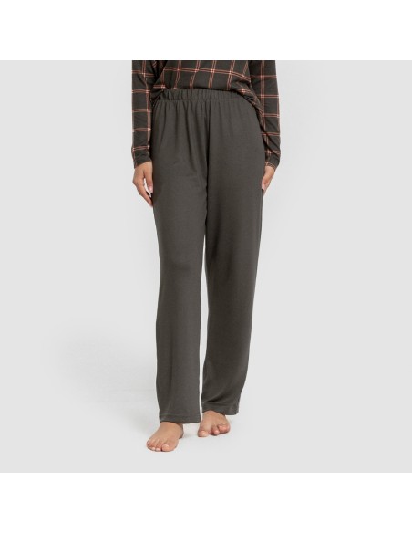 Pijama largo Secret mujer Cuadro Nelby verde caceria