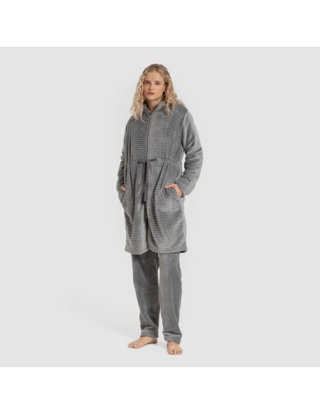 Bata terciopelo Raya lisa