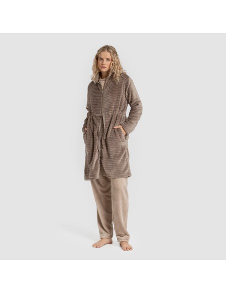 Bata terciopelo Raya lisa