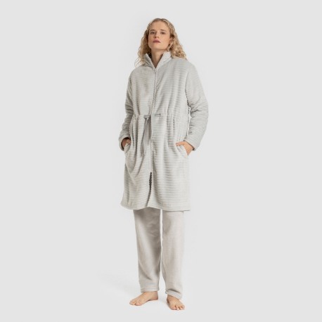 Bata terciopelo Raya lisa