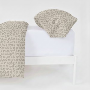 Funda nórdica algodón Chili verde seco - topo