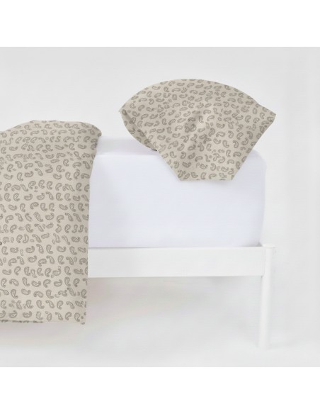 Funda nórdica algodón Chili verde seco - topo