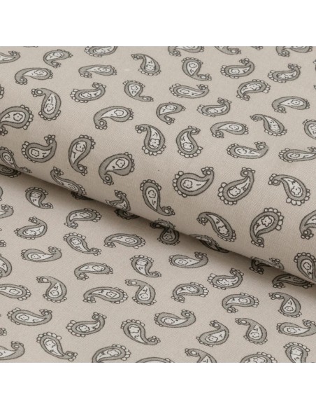 Funda nórdica algodón Chili verde seco - topo