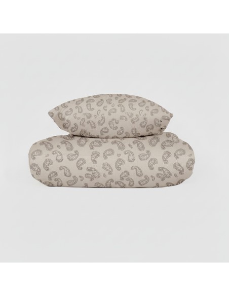 Funda nórdica algodón Chili verde seco - topo