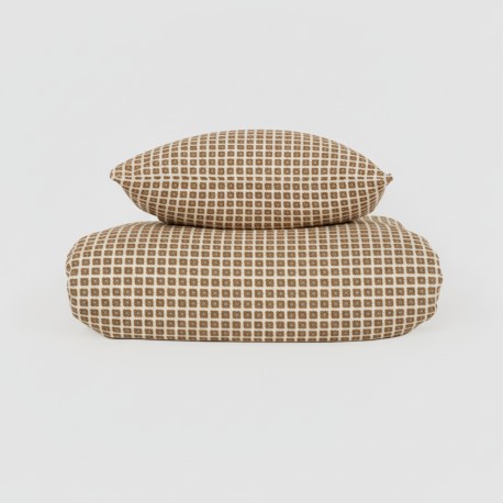 Funda nórdica algodón Iñaki ocre - verde seco