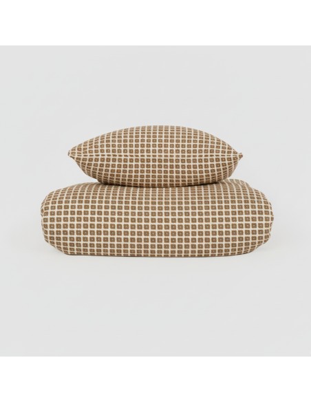 Funda nórdica algodón Iñaki ocre - verde seco