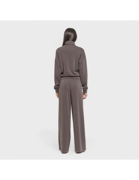 Pantalón largo pinzas fluido mujer