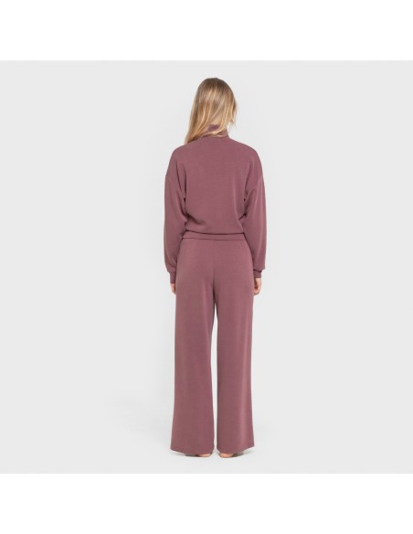 Sudadera cuello subido fluida mujer