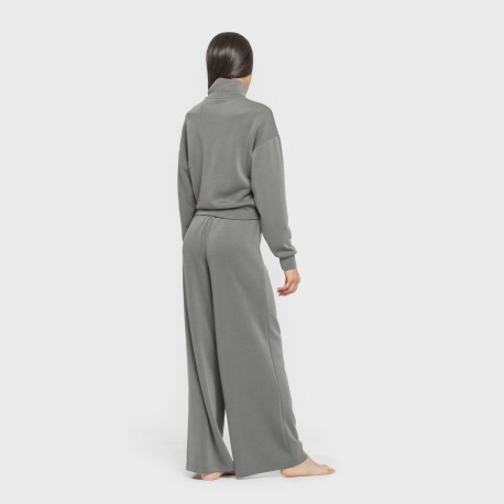 Sudadera cuello subido fluida mujer