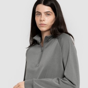 Sudadera media cremallera fluida mujer 2