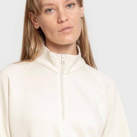 Sudadera media cremallera fluida mujer