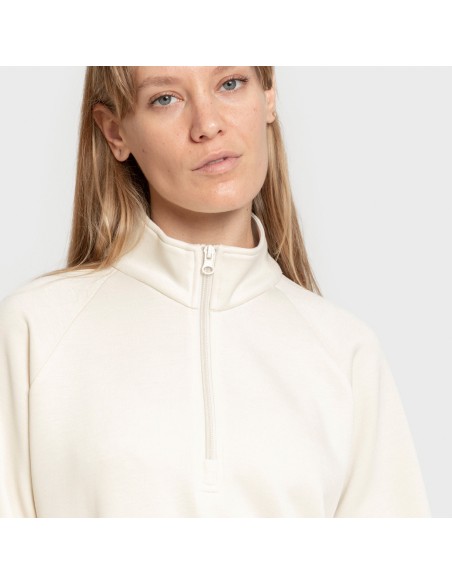 Sudadera media cremallera fluida mujer