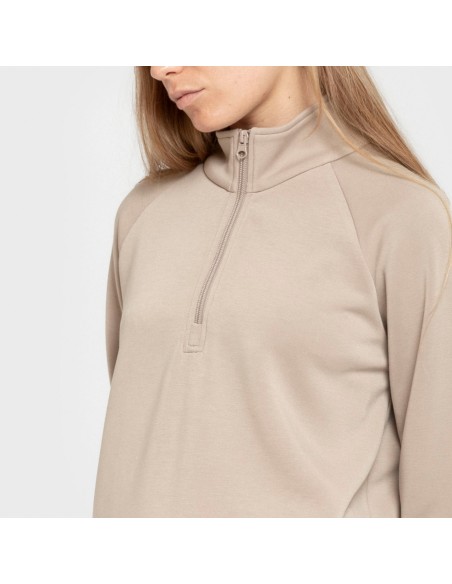Sudadera media cremallera fluida mujer