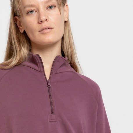 Sudadera media cremallera fluida mujer