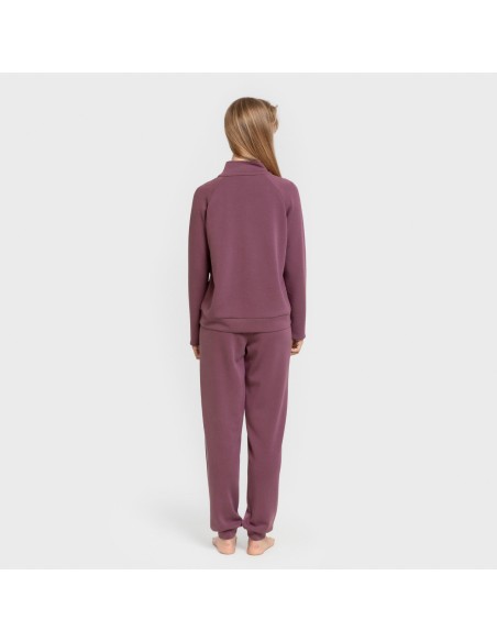 Sudadera media cremallera fluida mujer