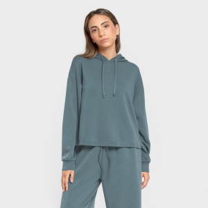 Sudadera capucha fluida mujer