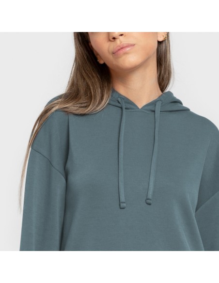 Sudadera capucha fluida mujer