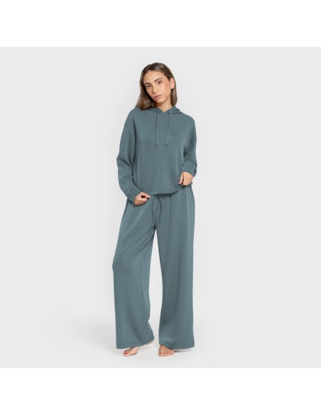 Sudadera capucha fluida mujer