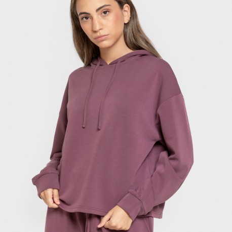 Sudadera capucha fluida mujer