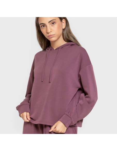 Sudadera capucha fluida mujer