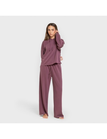 Sudadera capucha fluida mujer