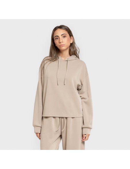 Sudadera capucha fluida mujer