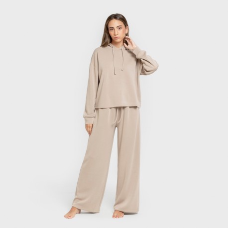 Sudadera capucha fluida mujer