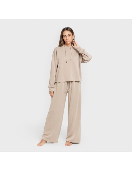 Sudadera capucha fluida mujer