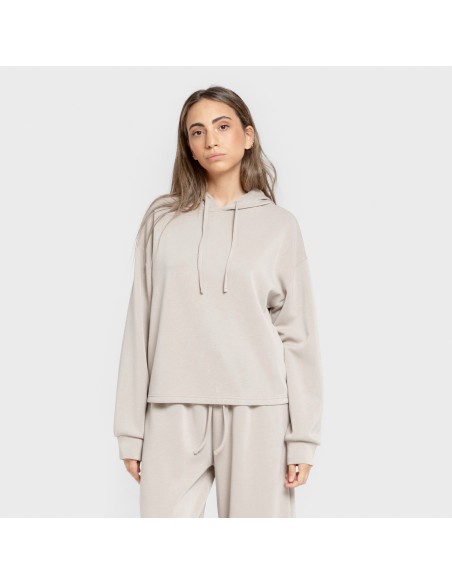 Sudadera capucha fluida mujer