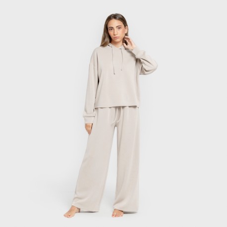 Sudadera capucha fluida mujer