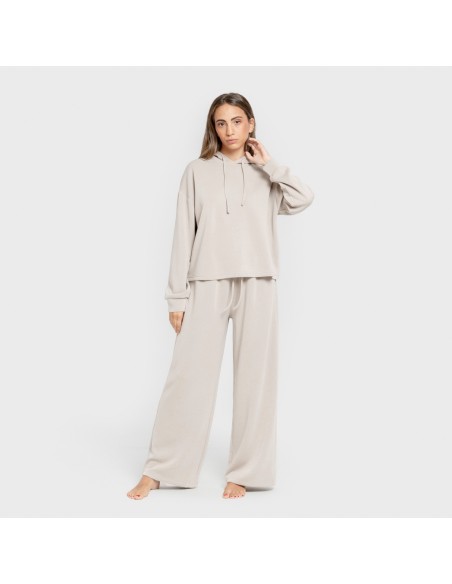 Sudadera capucha fluida mujer