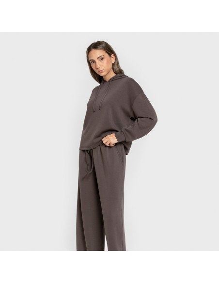 Sudadera capucha fluida mujer