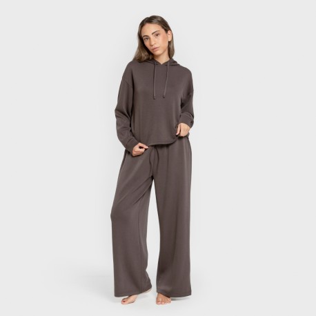 Sudadera capucha fluida mujer