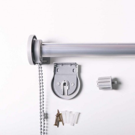 Estor enrollable Screen gris/beige y blanco con cadena