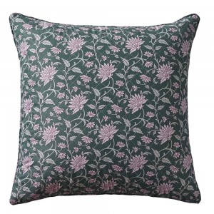 Cojín cuadrante Amira verde botella 55 x 55 - funda + relleno 2