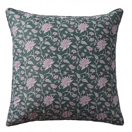 Cojín cuadrante Amira verde botella 55 x 55 - funda + relleno