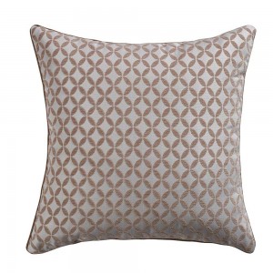 Cojín cuadrante jacquard chenilla Elsa arena/blanco 45x45cm - funda + relleno